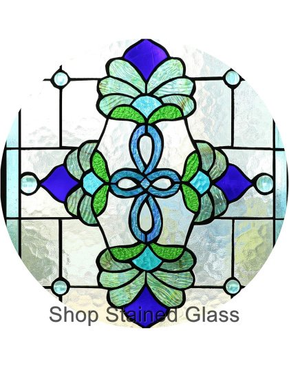 Tiffany Style Victorian Stained Glass Window Panel – Handmade Decorative Hanging Suncatcher (15" x 26")