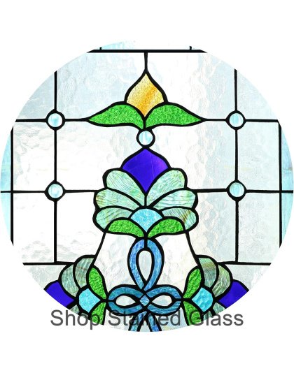 Tiffany Style Victorian Stained Glass Window Panel – Handmade Decorative Hanging Suncatcher (15" x 26")