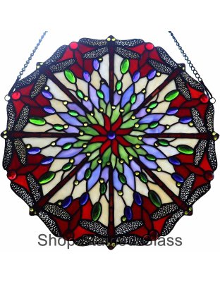 Dragonfly Tiffany Style Stained Glass Window Panel – Handcrafted Decorative Hanging Suncatcher