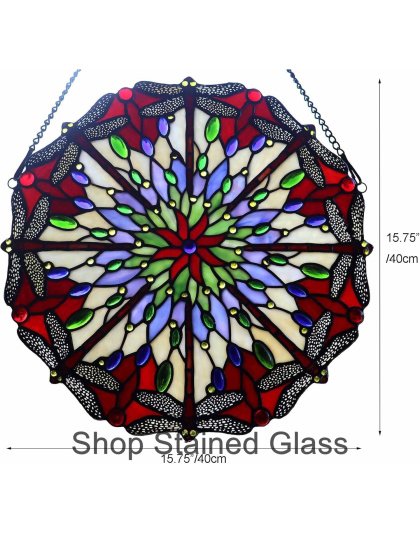 Dragonfly Tiffany Style Stained Glass Window Panel – Handcrafted Decorative Hanging Suncatcher