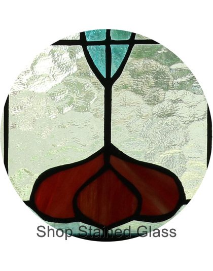 Tiffany-Style Floral Stained Glass Window Panel – Handcrafted Hanging Sun Catcher with Chain